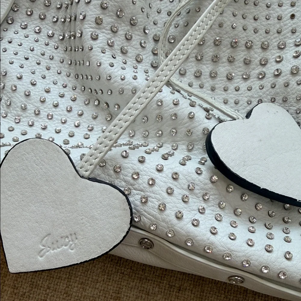 Vintage Juicy Couture White Leather & Rhinestone Studded Women's Bag